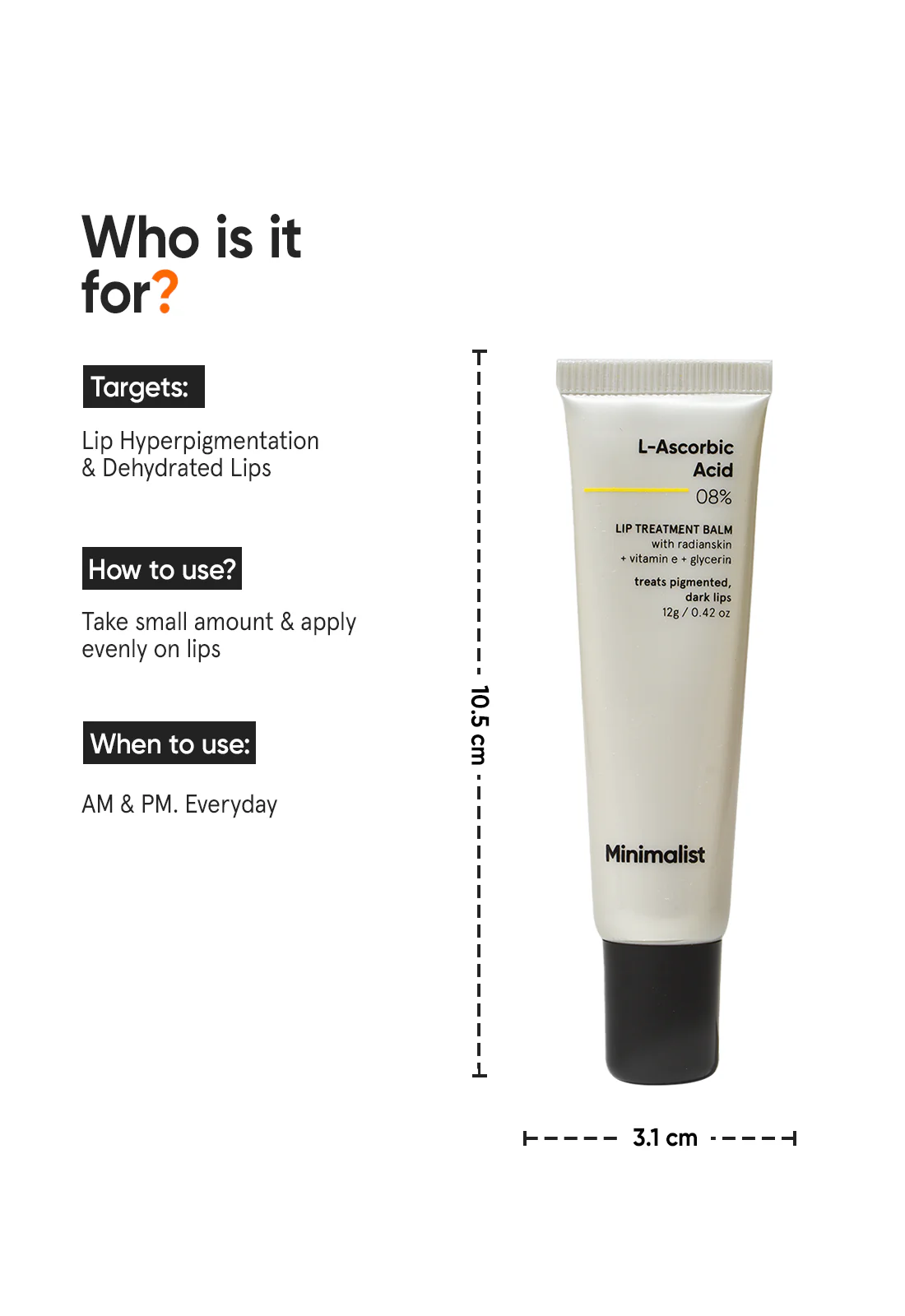 L-Ascorbic Acid 8% Lip Treatment Balm - Image 3